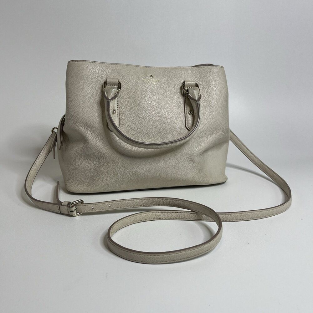 Kate Spade Larchmont Avenue Evangelie Leather Satchel Warm Vellum WKRU5376